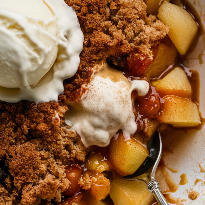 Warm up your evenings with this delicious Baked Cinnamon Apple Crumble! Juicy apples, a hint of cinnamon, and a crunchy crumble topping make this dessert a crowd favorite. Perfect for family gatherings or a cozy night in. 🍎🍂 #ComfortFood #AppleCrumble #DessertLovers