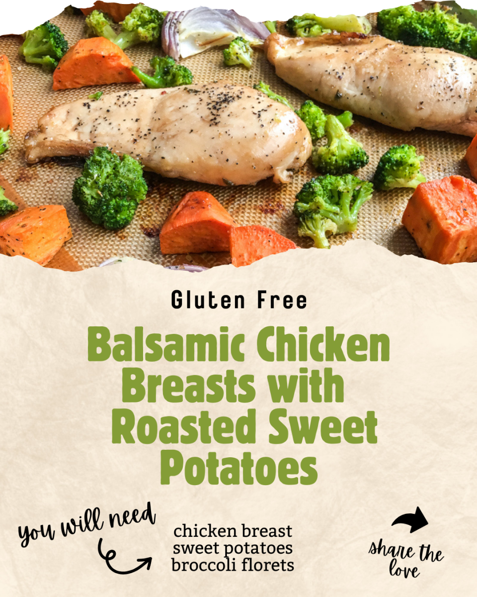 🍽️ Looking for a quick, delicious, and healthy dinner? Try our Balsamic Chicken Breasts with Roasted Sweet Potatoes and Broccoli! 🥦🍠 This gluten-free, sheet pan meal is perfect for busy midweek dinners. Let the chicken marinate overnight for max flavor, or just 30 mins if you're in a hurry. So easy and so tasty! 🌟 #HealthyEating #WeeknightMeals #SheetPanDinner