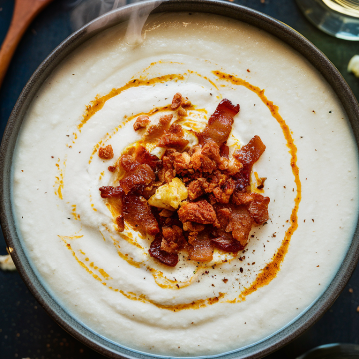 Looking for a soup that's both cozy and refined? Try our Cauliflower & Goat Cheese Soup! The cauliflower's subtle taste is elevated by creamy goat cheese, creating a dish that's satisfying and chic. Perfect for impressing guests or treating yourself! 😋🍛 #ComfortFood #GlutenFreeEats
