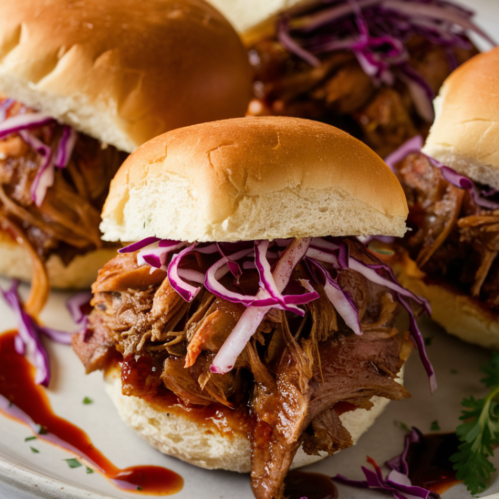 These pulled pork sliders are a game-changer! Succulent pork, rich BBQ flavors, and the perfect slider buns make this recipe a hit at any occasion. Easy to make and impossible to resist! 🍽️ #PulledPork #BBQGoodness