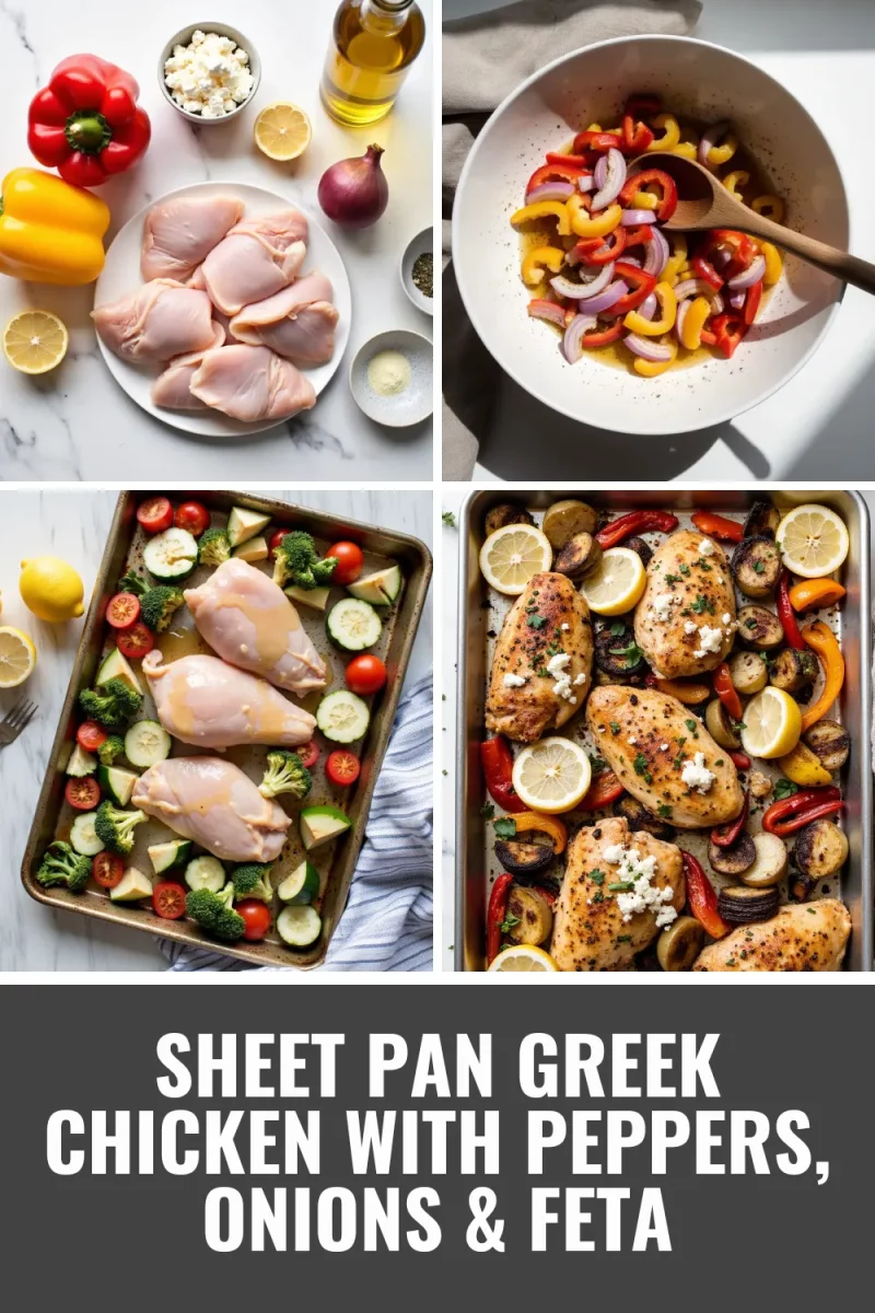 Busy weeknight? This Sheet Pan Greek Chicken with peppers, onions & feta is your new go-to! One pan, no fuss, and packed with Mediterranean flavor. Naturally gluten-free and totally delicious.
#SheetPanDinner #GreekChicken #GlutenFreeRecipes #EasyDinners #OnePanMeal