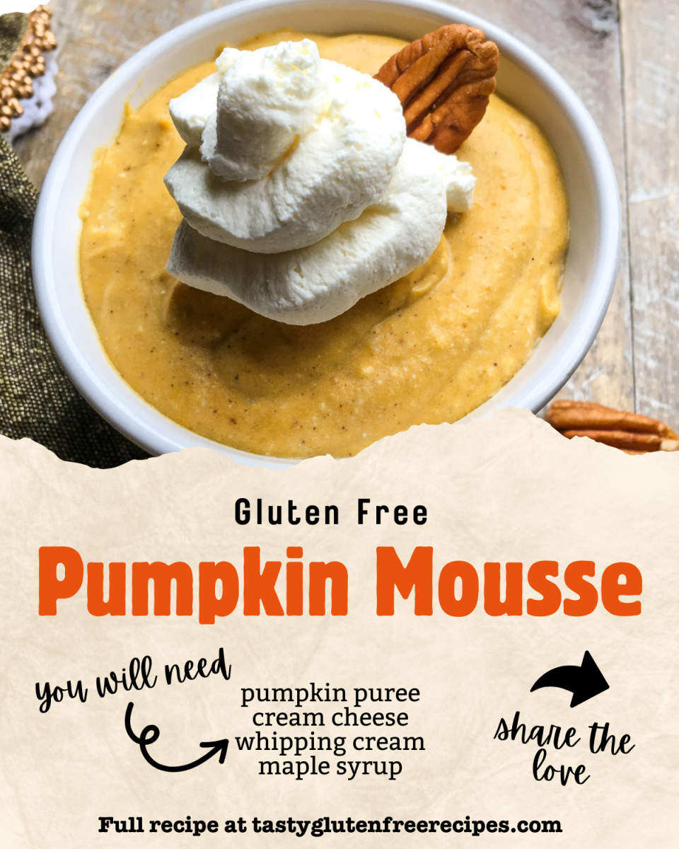 🥄✨ Indulge in this rich and creamy Pumpkin Mousse, finished with a delightful Maple Whipped Cream. This gluten-free treat is easy to make and perfect for any autumn gathering! 🎃🍁 #FallRecipes #GlutenFreeDesserts