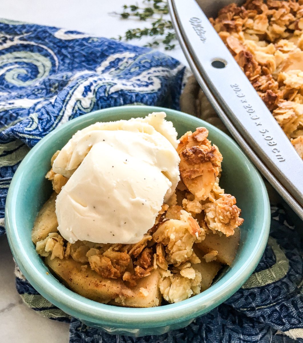 Indulge in this guilt-free treat that’s both gluten and refined sugar-free! 🌟 Fresh thyme adds a unique savory twist to the sweet and comforting flavors of this classic dessert. 🍯✨ #DessertGoals #HealthyEating