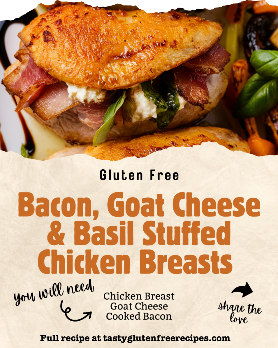 Impress your guests with these gourmet stuffed chicken breasts! Bursting with the flavors of crispy bacon, creamy goat cheese, and fragrant basil, they're the perfect dish for any special meal. 🌿✨ #GourmetDinner #ChickenLovers