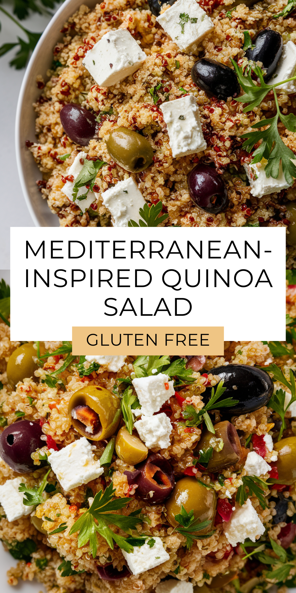 Enjoy a refreshing and nutritious meal with our Quinoa Salad, inspired by Mediterranean flavors! Packed with quinoa, creamy feta, and savory olives, this salad is a delightful mix of textures and tastes. Ideal for any occasion, from light lunches to festive gatherings. 🌿 #FreshEats #HealthyLiving