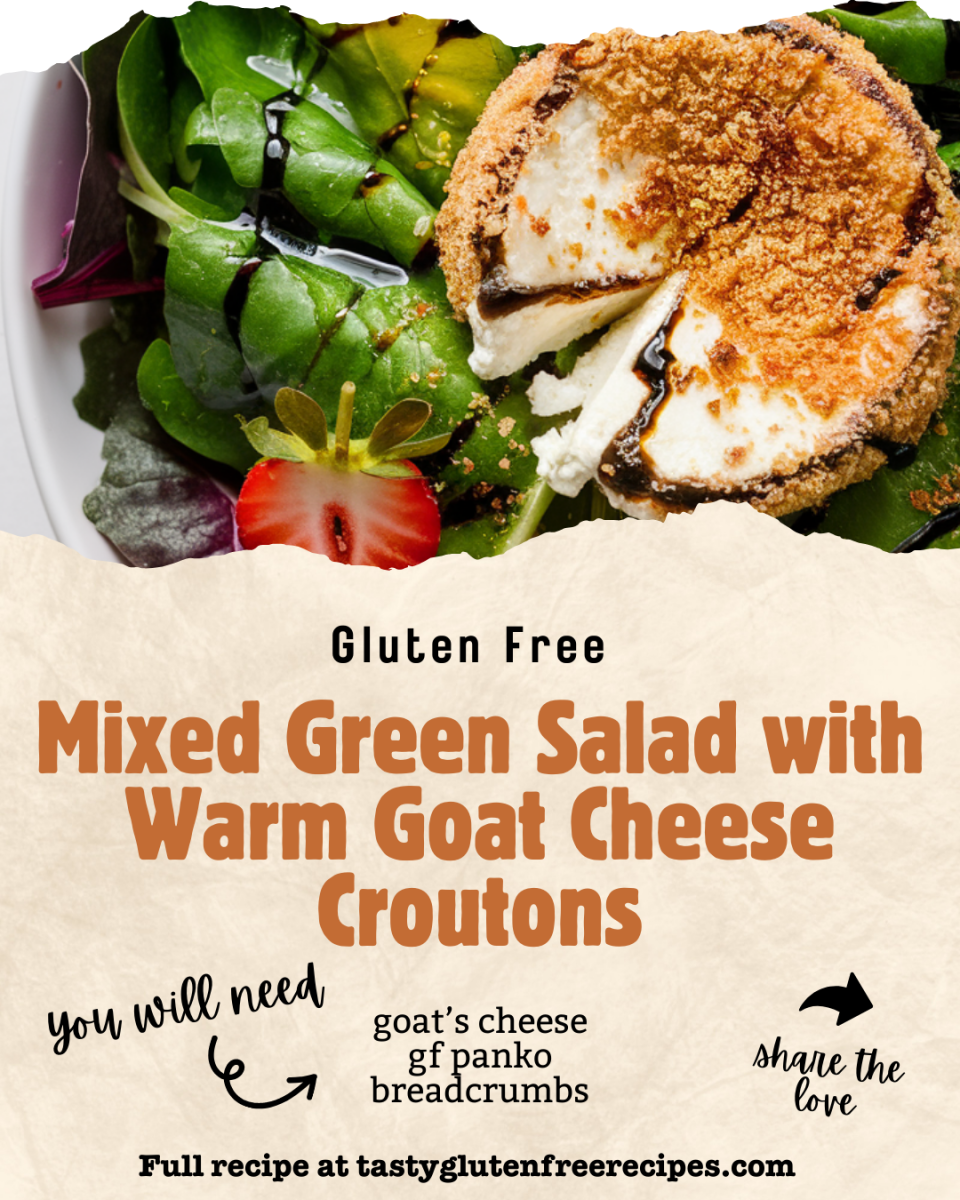 Discover the magic of warm goat cheese croutons in your salad! 🧀🥗 This Mixed Green Salad is anything but basic, featuring crunchy, warm croutons that pair perfectly with fresh greens. A light drizzle of olive oil and balsamic vinegar completes this irresistible dish. Ready to impress? 🌟🍽️ #GourmetSalad #HealthyRecipes
