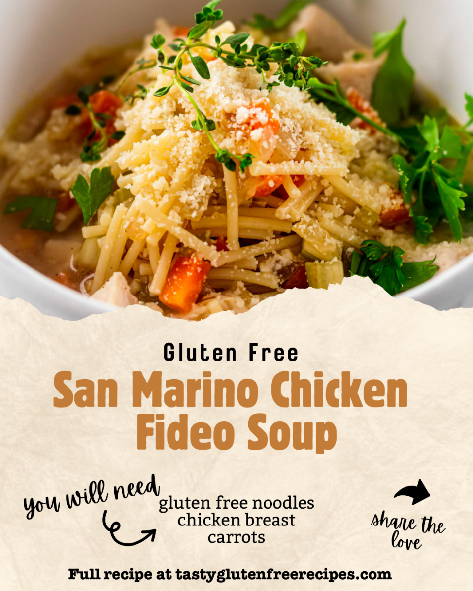 Warm up with our Gluten-Free San Marino Chicken Fideo Soup! 🍲✨ This light and flavorful soup is perfect for a cozy lunch or a light dinner. Pair it with a fresh garden salad for a delightful meal that’s both healthy and satisfying. 🌿🥗 #GlutenFree #HealthyEats

