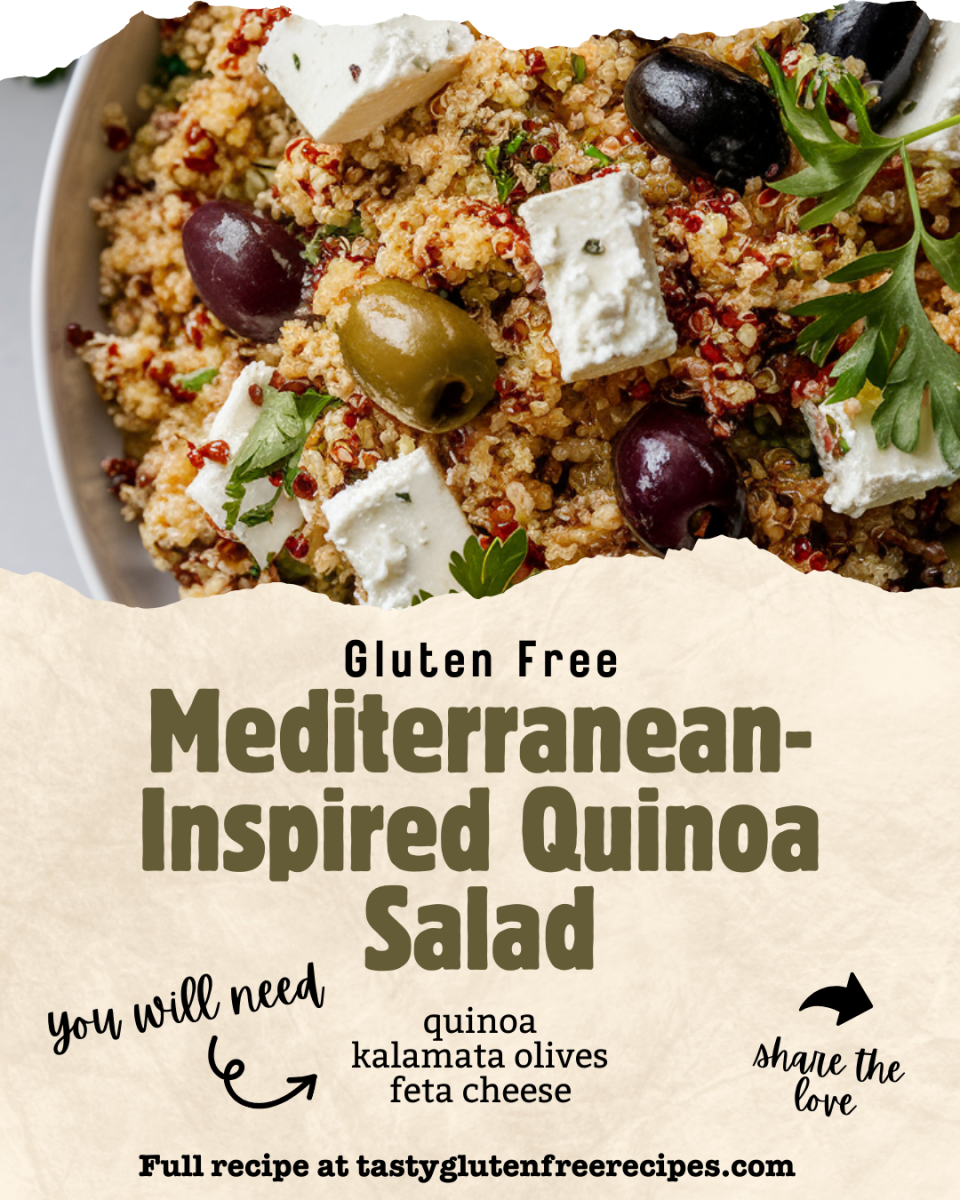 Savor the Mediterranean-inspired goodness of this Quinoa Salad! Loaded with wholesome quinoa, creamy feta cheese, and olives, it's a perfect balance of flavors and textures. Great for any occasion, from picnics to dinner parties!