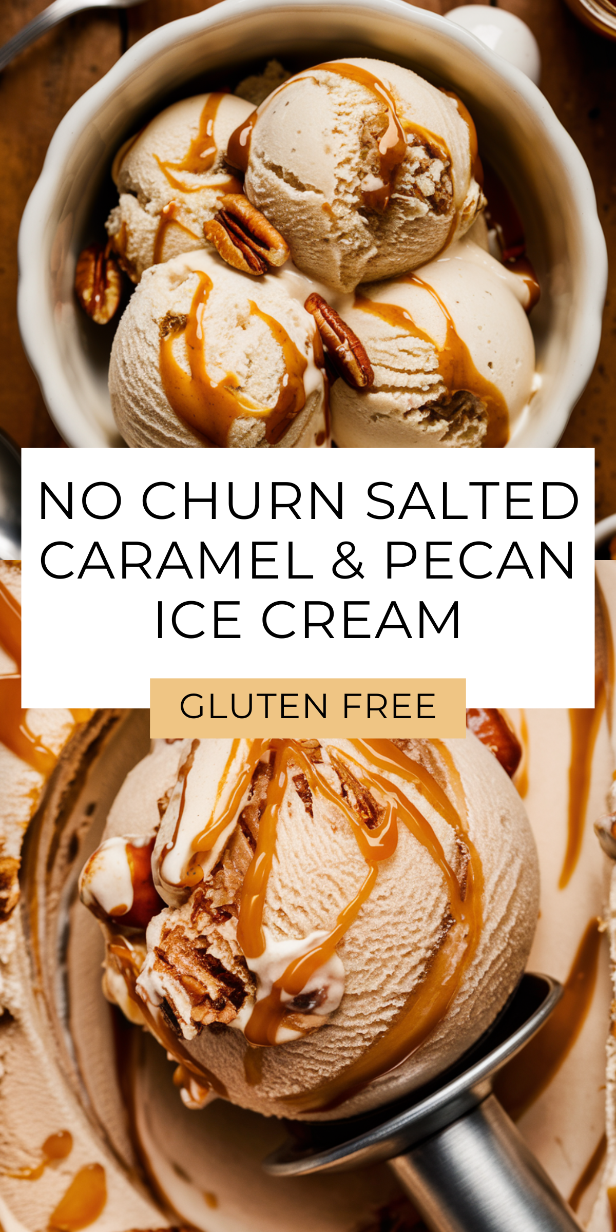 🍦🌰 Indulge in the ultimate treat: Salted Caramel & Pecan Ice Cream, made right in your kitchen! It's so easy and unbelievably delicious! 🧂🍯 #NoChurnNeeded #SweetAndSalty